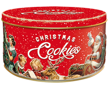 Afbeelding in Gallery-weergave laden, 44998 Vintage Christmas Koektrommel met Kaneelkoekjes
