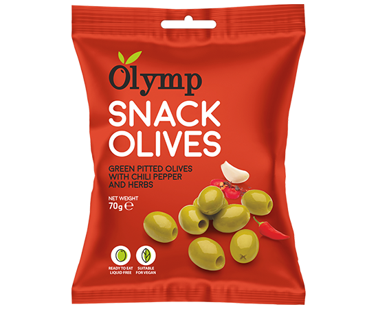 93293 Olymp Snack Olives with Chili Pepper and Herbs